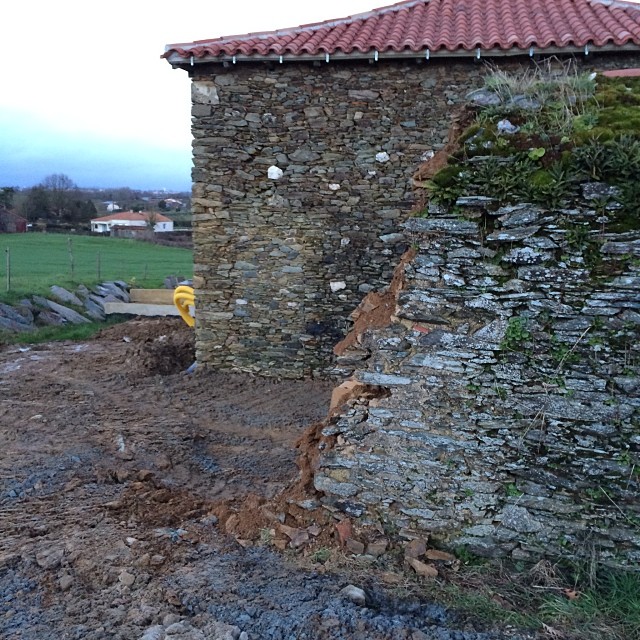 Démolition du mur pour future terrasse