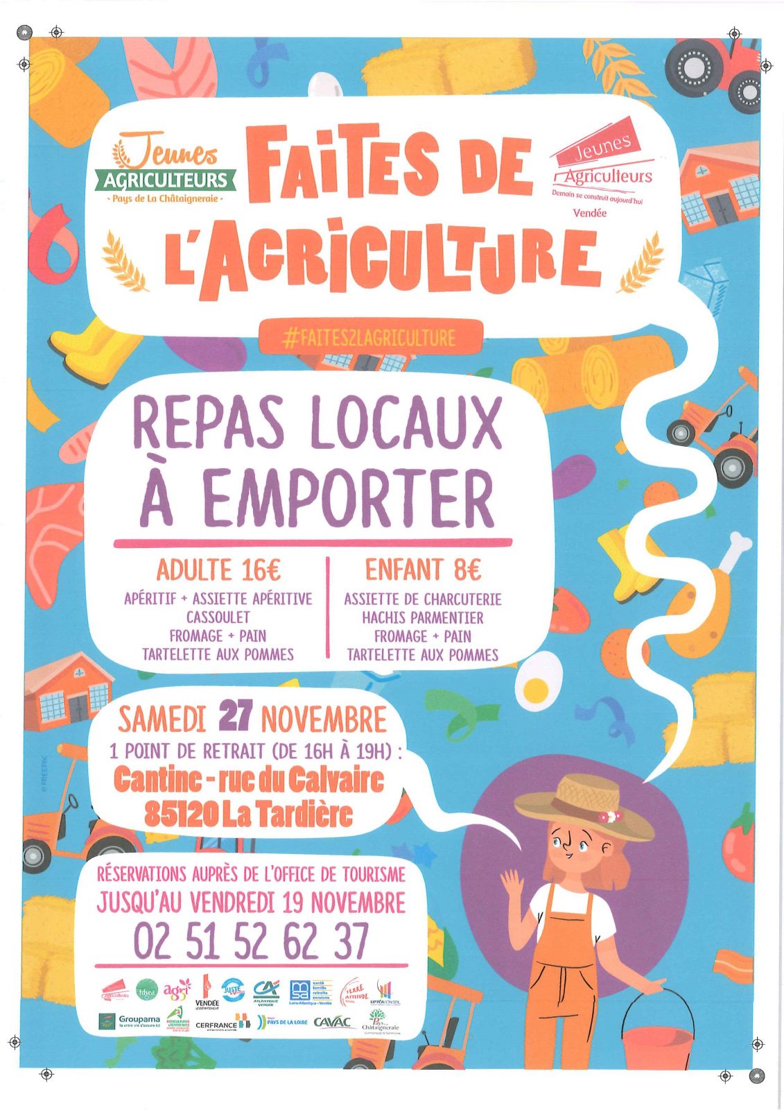 Repas locaux à emporter, proposés par les jeunes agriculteurs du Pays de La Chataigneraie